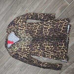 V Cristina leopard print mini dress studded size large